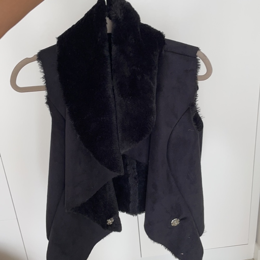 Vintage bebe fur sleeveless jacket